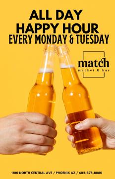 All Day Happy Hour Every Monday & Tuesday